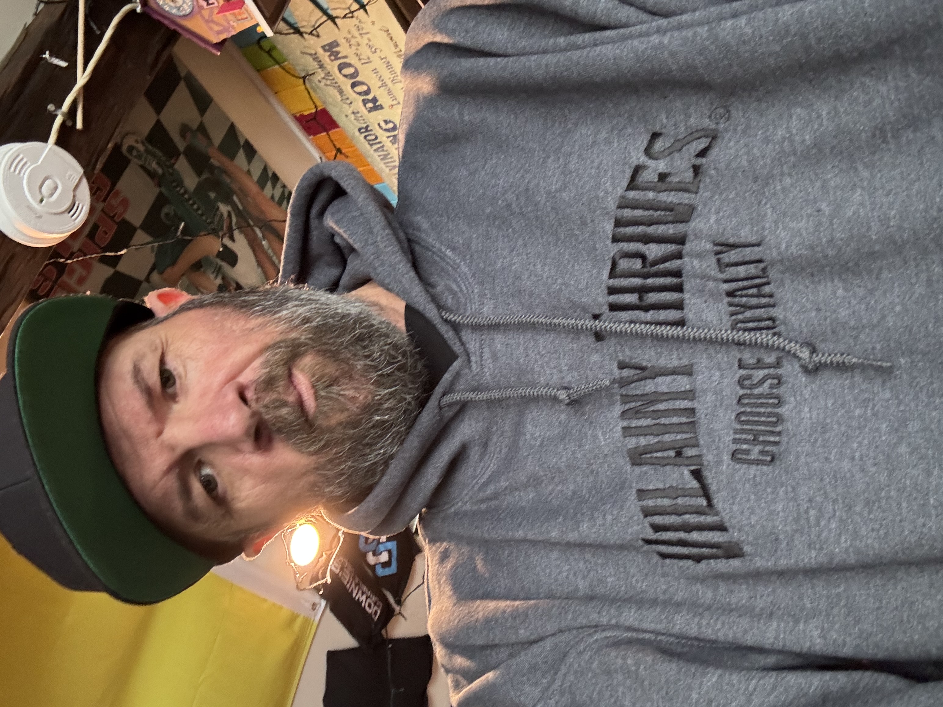 Dark gray embroidered hoodie